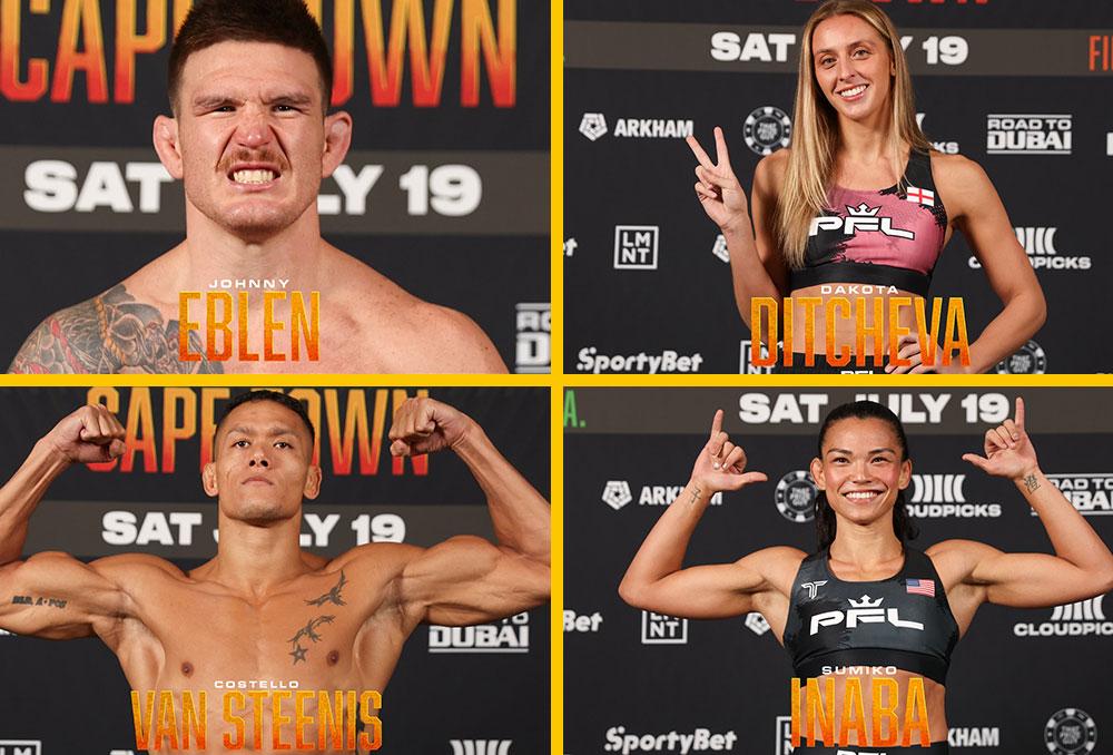 PFL Africa 1 2025 - Eblen vs. van Steenis - La pesée : résultats | Cape Town