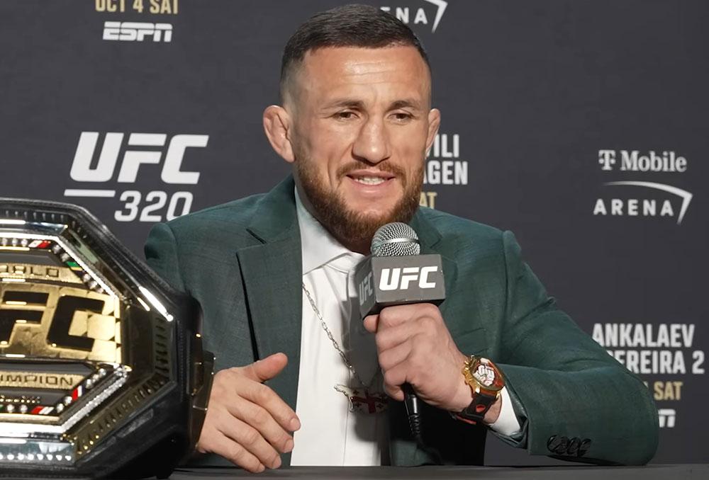 Merab Dvalishvili maintient son objectif : il compte bien mettre Cory Sandhagen KO debout | UFC 320