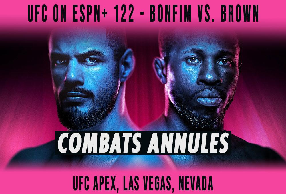 UFC on ESPN+ 122 - Combats annulés / reprogrammés | Las Vegas