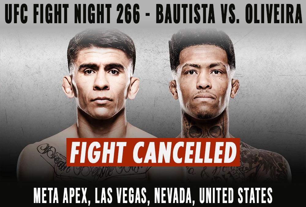 UFC Fight Night 266 - Combats annulés / reprogrammés | Las Vegas