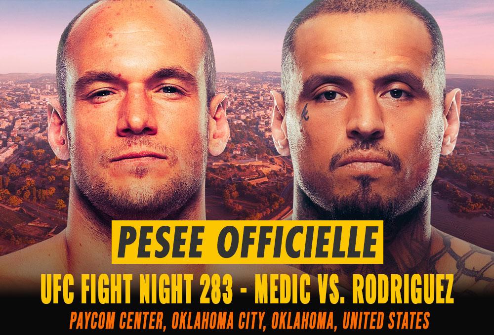 UFC Fight Night 283 - La pesée : résultats, vidéos, faceoffs | Belgrade