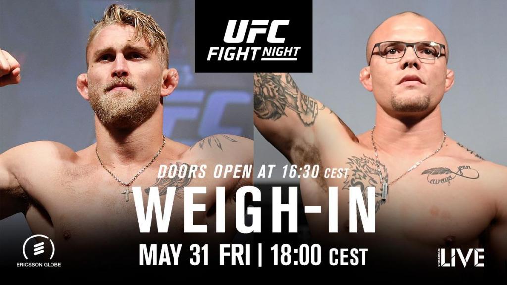 UFC Stockholm - La pesée : résultats
