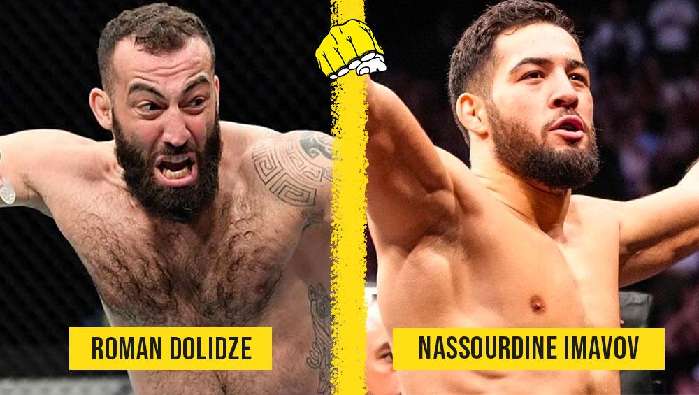 Le combat entre Roman Dolidze et Nassourdine Imavov confirmé en tête d'affiche de l’UFC Fight Night du 3 février