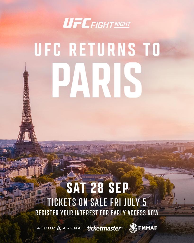 L'UFC annonce son retour à Paris le 28 septembre