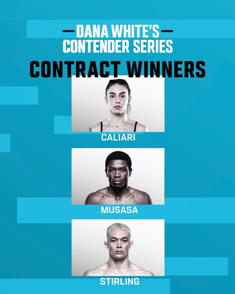 Dana White's Contender Series 71 : Dana White annonce les gagnants des contrats UFC