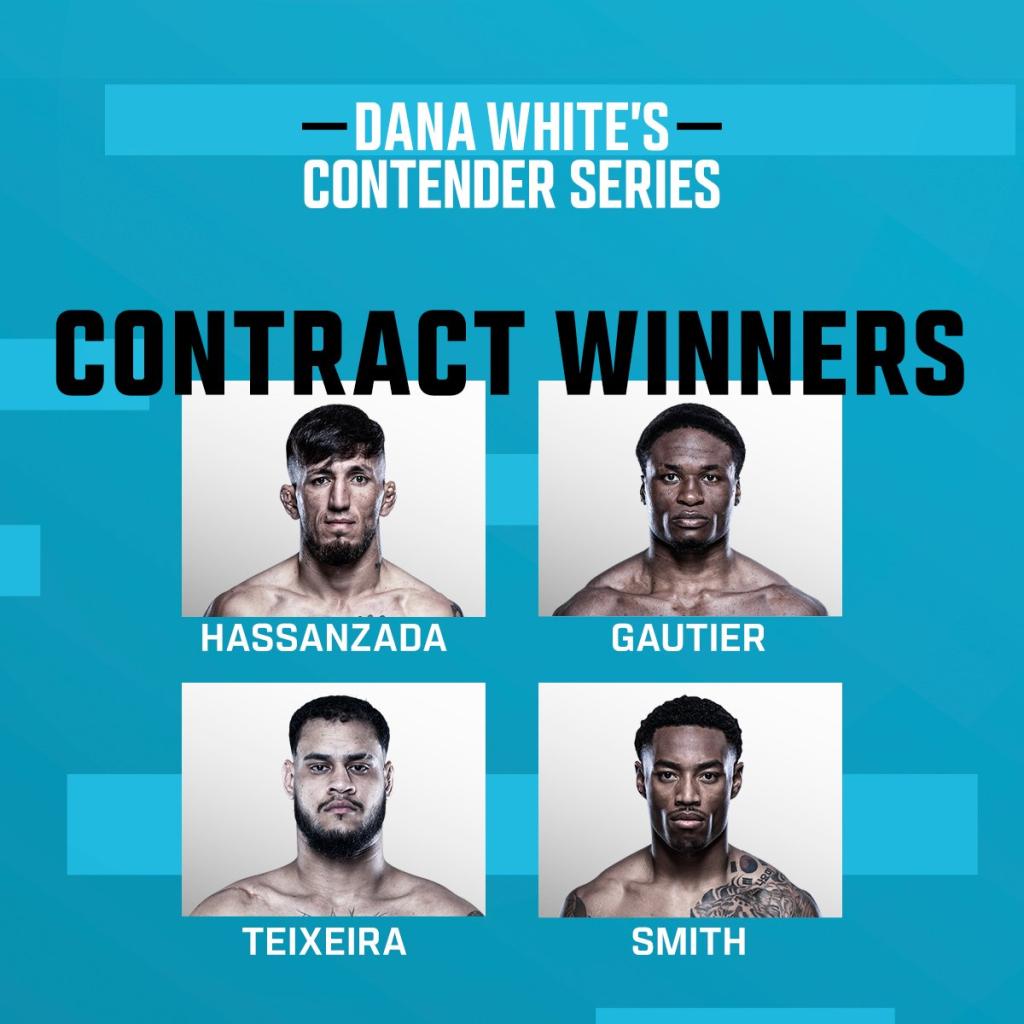 Dana White's Contender Series 72 : Dana White annonce les gagnants des contrats UFC