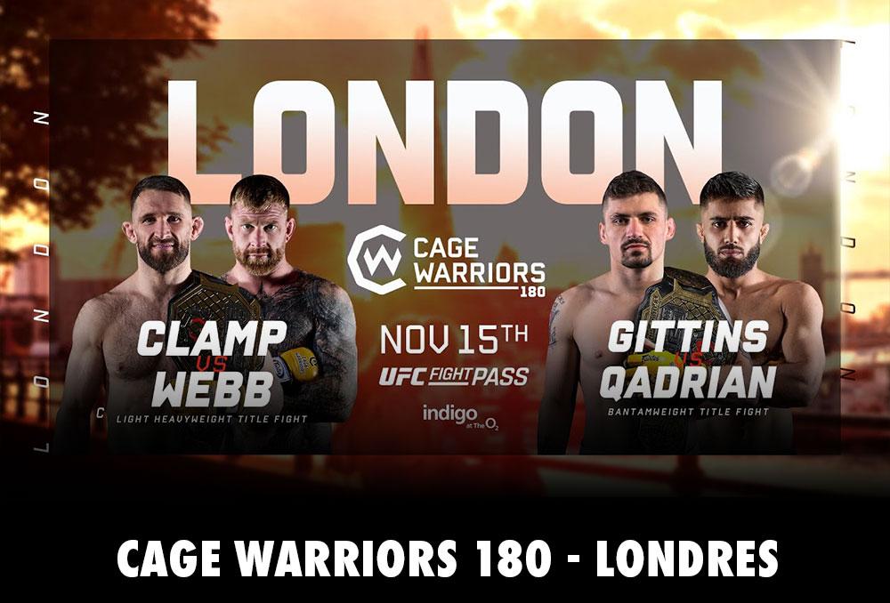 Cage Warriors 180 - London : indigo at the O2 le 15 novembre