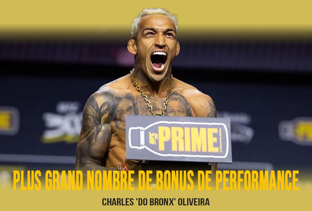 Charles 'Do Bronx' Oliveira a battu tous les records de bonus devenant ainsi le combattant le plus récompensé