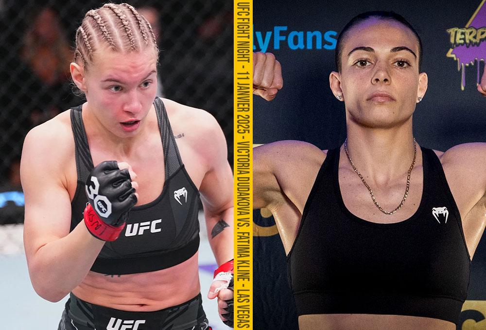 Victoria Dudakova et Fatima Kline s’affrontent le 11 janvier pour ouvrir l’année 2025 à l’UFC Apex