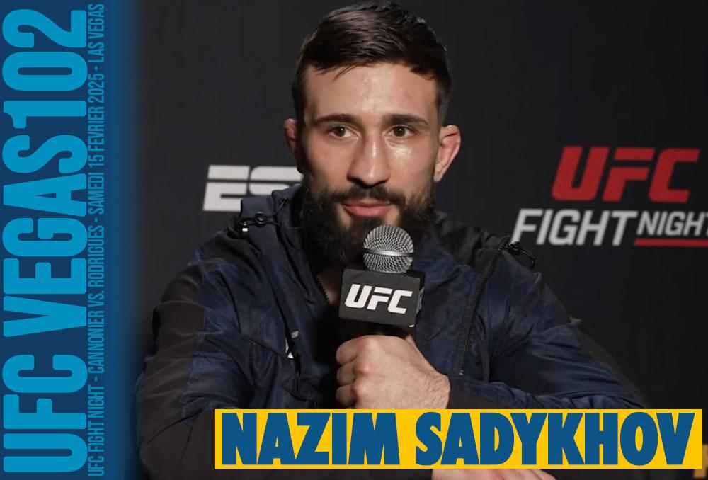 Nazim Sadykhov explique sa victoire par TKO (arrêt du médecin) à l'UFC Vegas 102 | Las Vegas