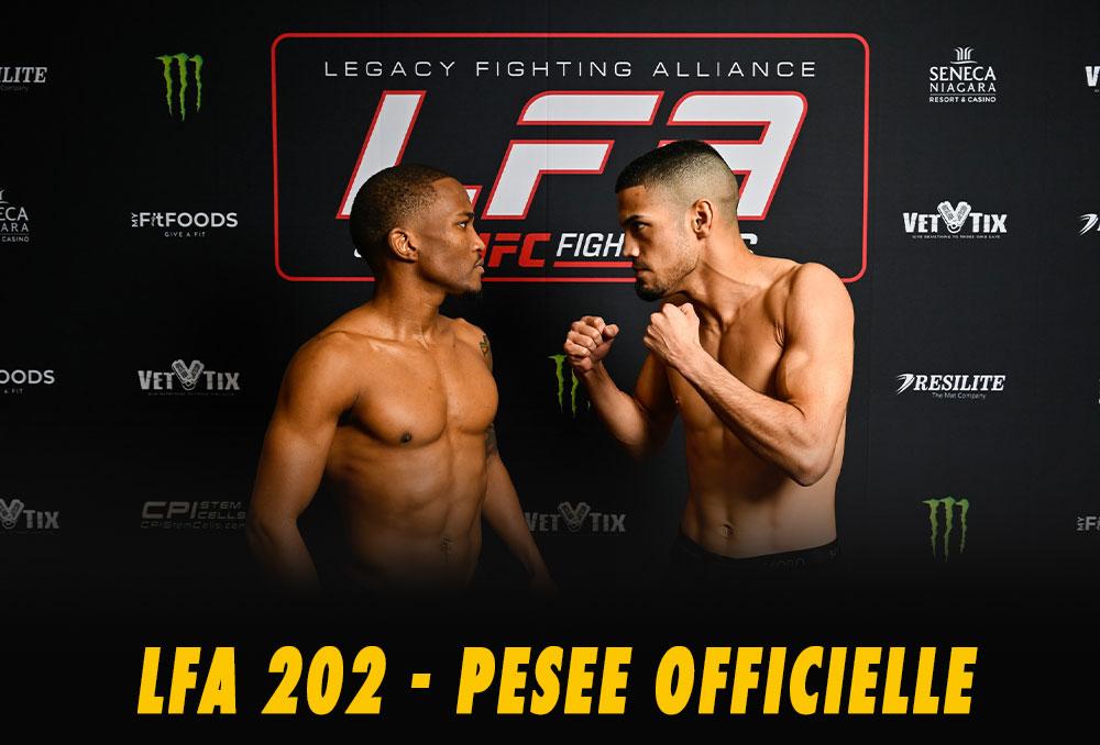 LFA 202 - Nkuta vs. Garcia - La pesée : résultats | Niagara Falls