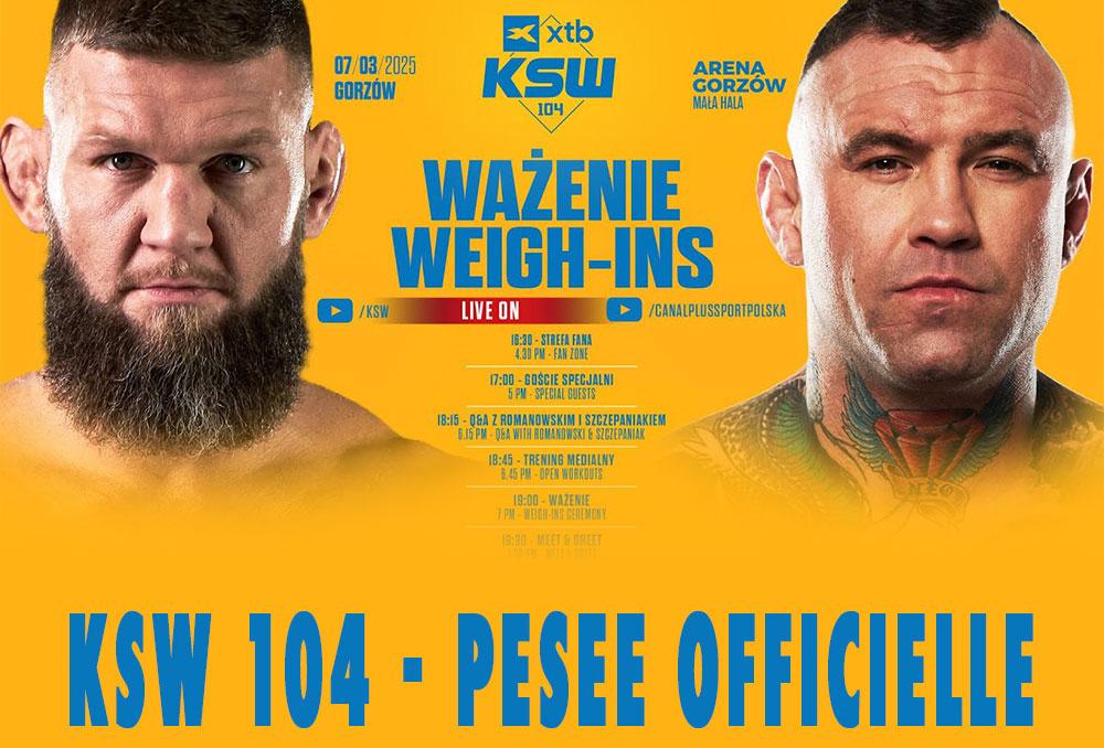 KSW 104 - Kuberski vs. Romanowski - La pesée : résultats | Gorzów Wielkopolski