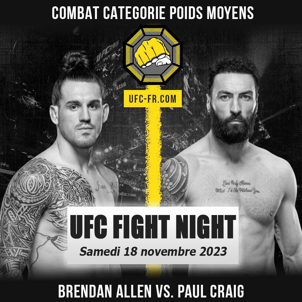 UFC FIGHT NIGHT - Brendan Allen vs Paul Craig