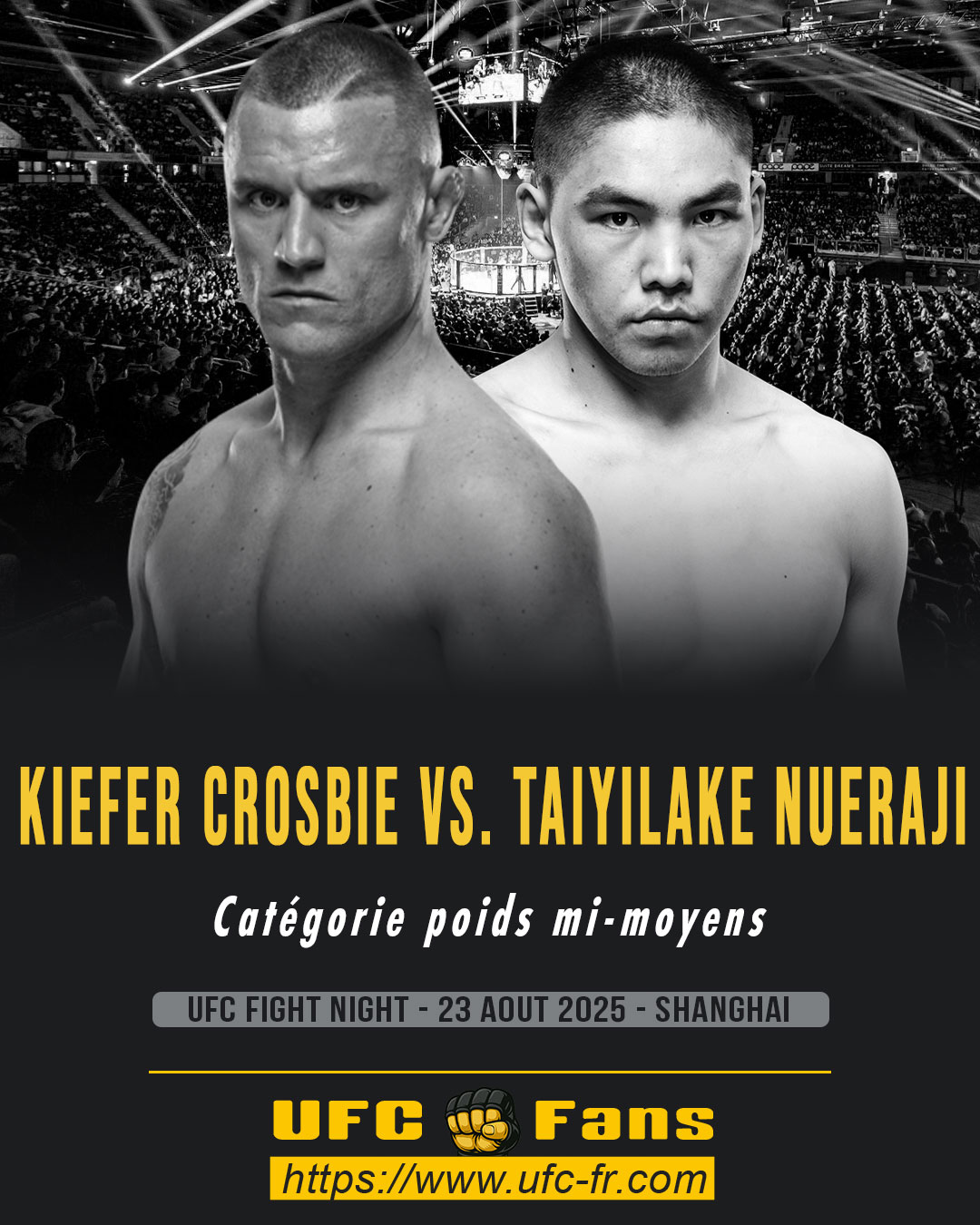 UFC ON ESPN+ 115 - Kiefer Crosbie vs Taiyilake Nueraji UFC ON ESPN+ 115 - Kiefer Crosbie vs Taiyilake Nueraji