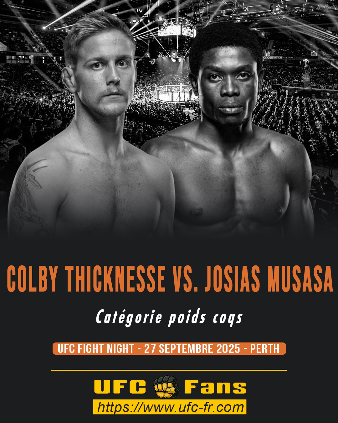 UFC ON ESPN+ 118 - Colby Thicknesse vs Josias Musasa UFC ON ESPN+ 118 - Colby Thicknesse vs Josias Musasa
