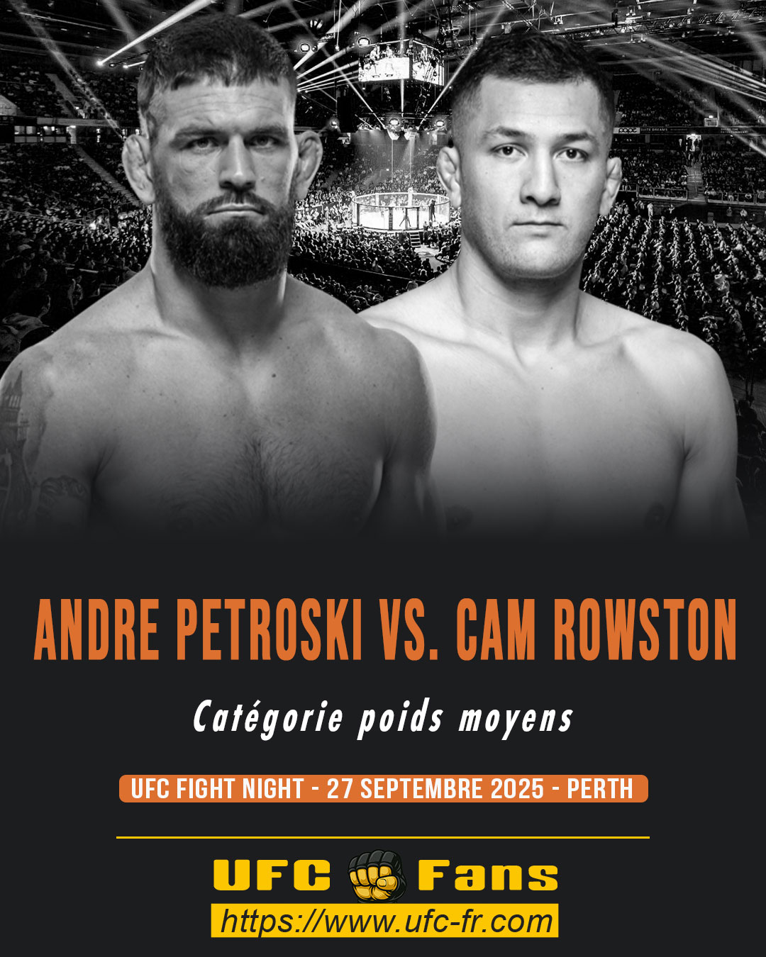 UFC ON ESPN+ 118 - Andre Petroski vs Cam Rowston UFC ON ESPN+ 118 - Andre Petroski vs Cam Rowston