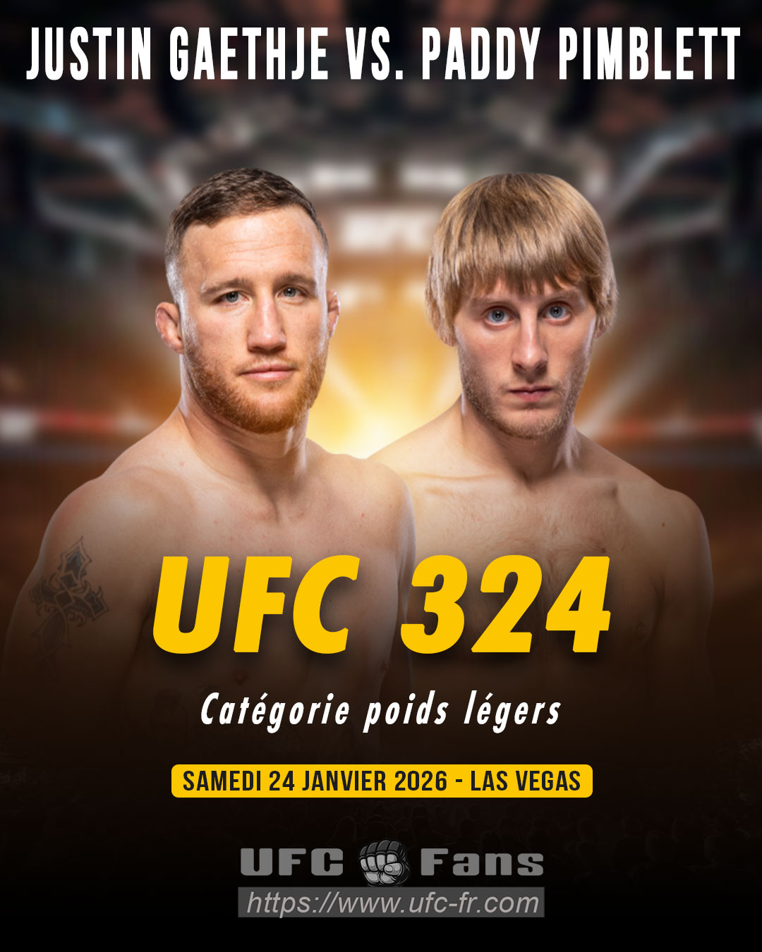 UFC 324 - Justin Gaethje vs Paddy Pimblett