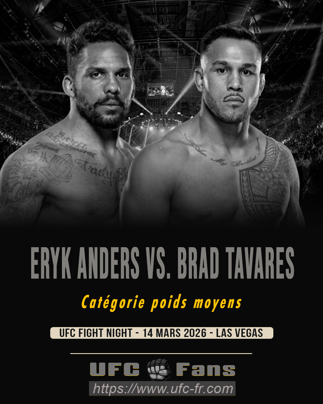 UFC FIGHT NIGHT 269 - Eryk Anders vs Brad Tavares UFC FIGHT NIGHT 269 - Eryk Anders vs Brad Tavares