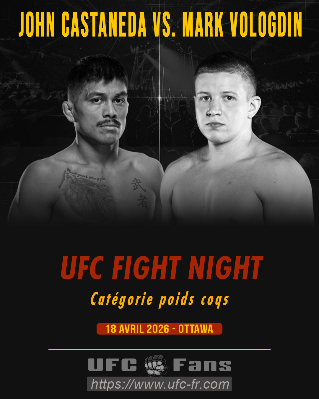 UFC FIGHT NIGHT 273 - John Castaneda vs Mark Vologdin UFC FIGHT NIGHT 273 - John Castaneda vs Mark Vologdin