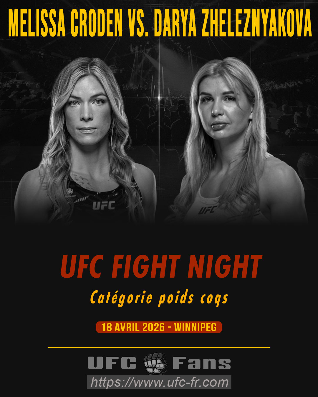 UFC FIGHT NIGHT 273 - Melissa Croden vs Darya Zheleznyakova UFC FIGHT NIGHT 273 - Melissa Croden vs Darya Zheleznyakova
