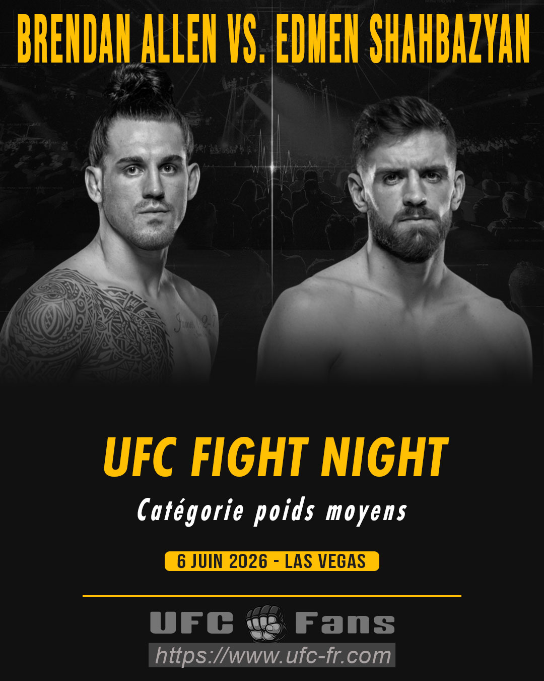 UFC FIGHT NIGHT 278 - Brendan Allen vs Edmen Shahbazyan UFC FIGHT NIGHT 278 - Brendan Allen vs Edmen Shahbazyan