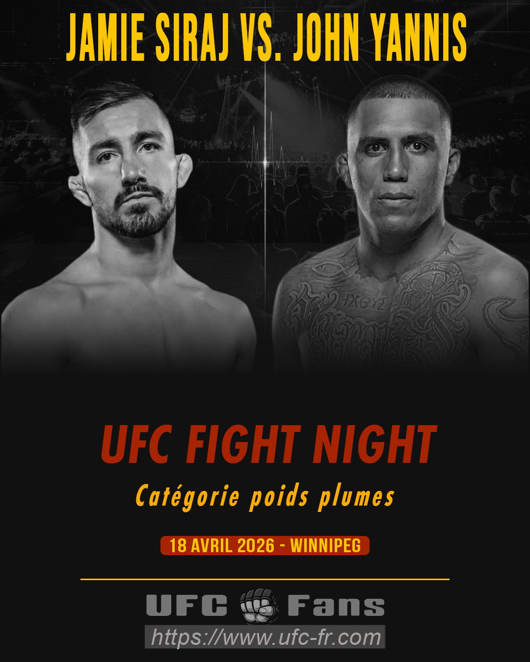 UFC FIGHT NIGHT 273 - Jamie Siraj vs John Yannis UFC FIGHT NIGHT 273 - Jamie Siraj vs John Yannis