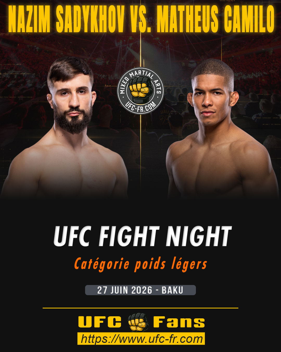 UFC FIGHT NIGHT 280 - Nazim Sadykhov vs Matheus Camilo UFC FIGHT NIGHT 280 - Nazim Sadykhov vs Matheus Camilo