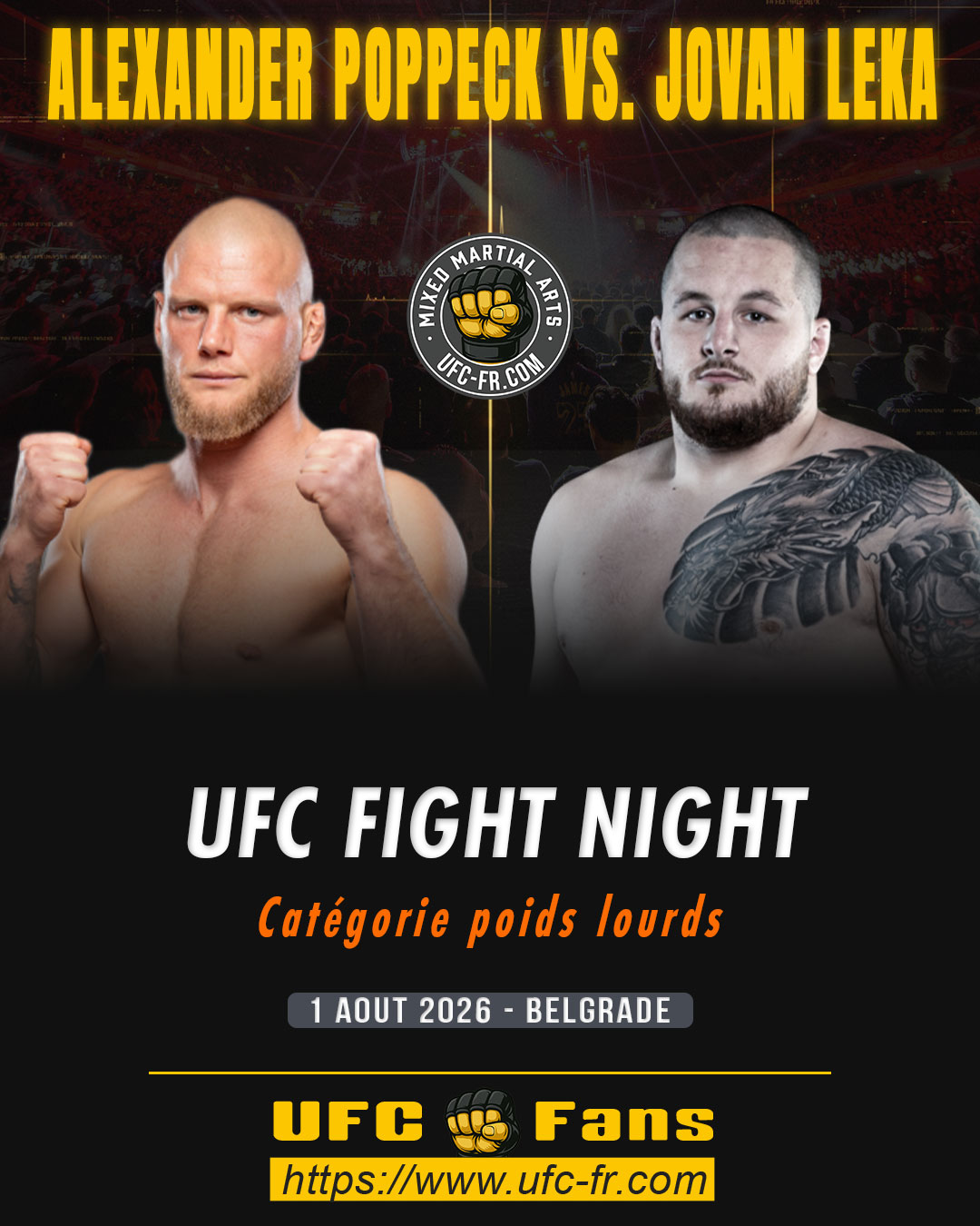 UFC FIGHT NIGHT 283 - Alexander Poppeck vs Jovan Leka