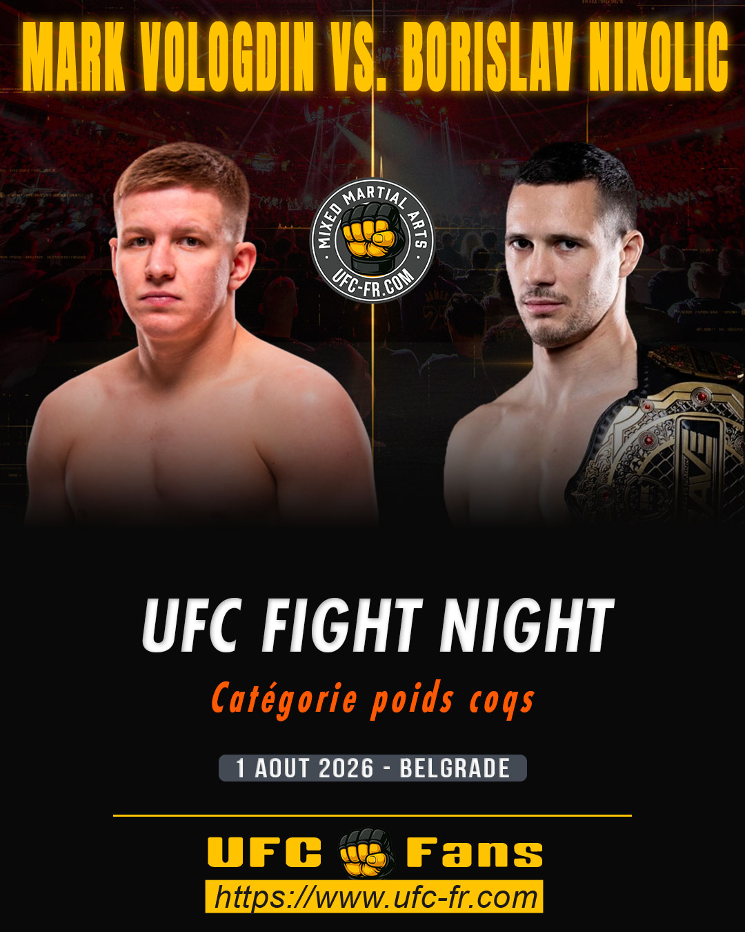 UFC FIGHT NIGHT 283 - Mark Vologdin vs Borislav Nikolic