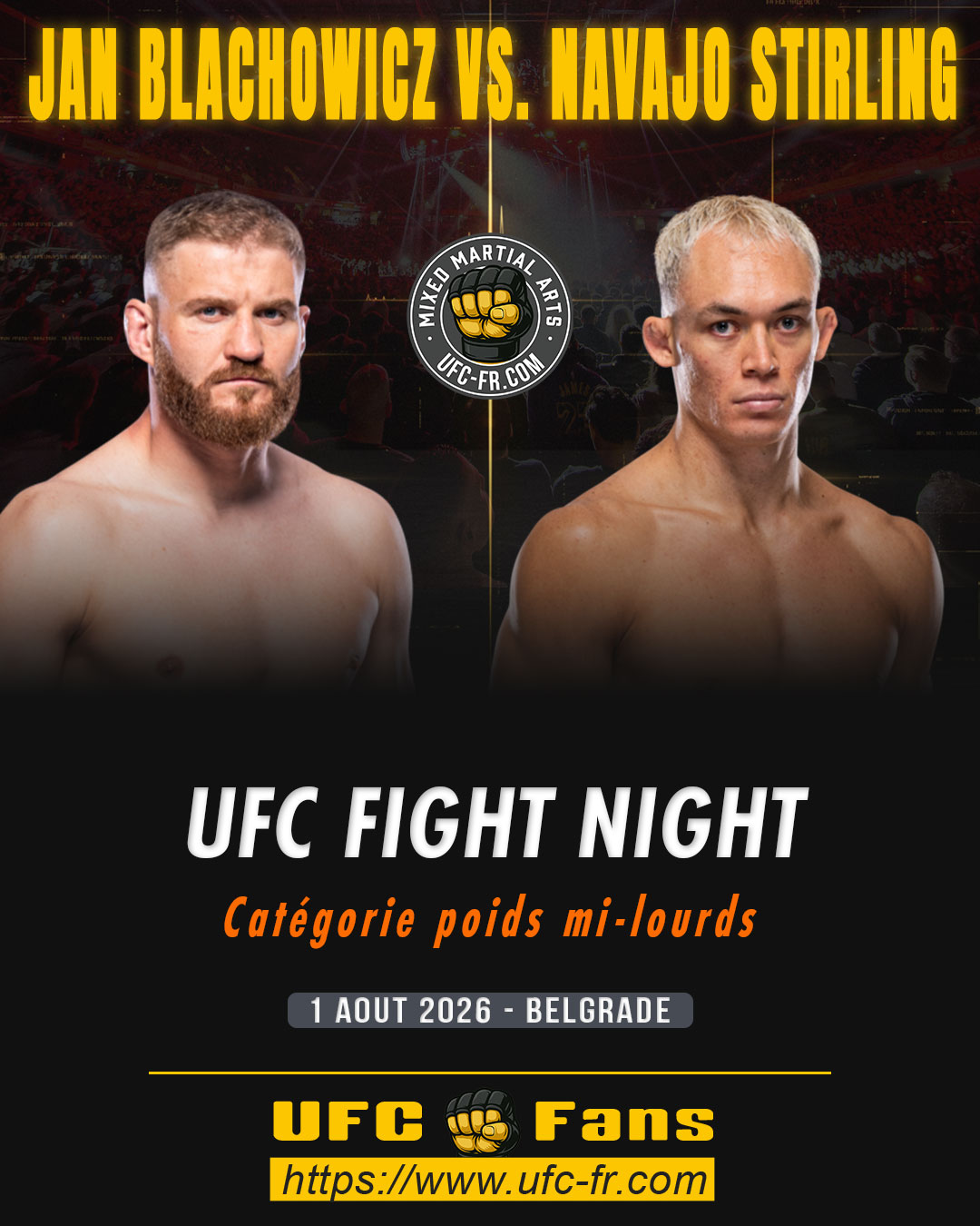 UFC FIGHT NIGHT 283 - Jan Blachowicz vs Navajo Stirling UFC FIGHT NIGHT 283 - Jan Blachowicz vs Navajo Stirling