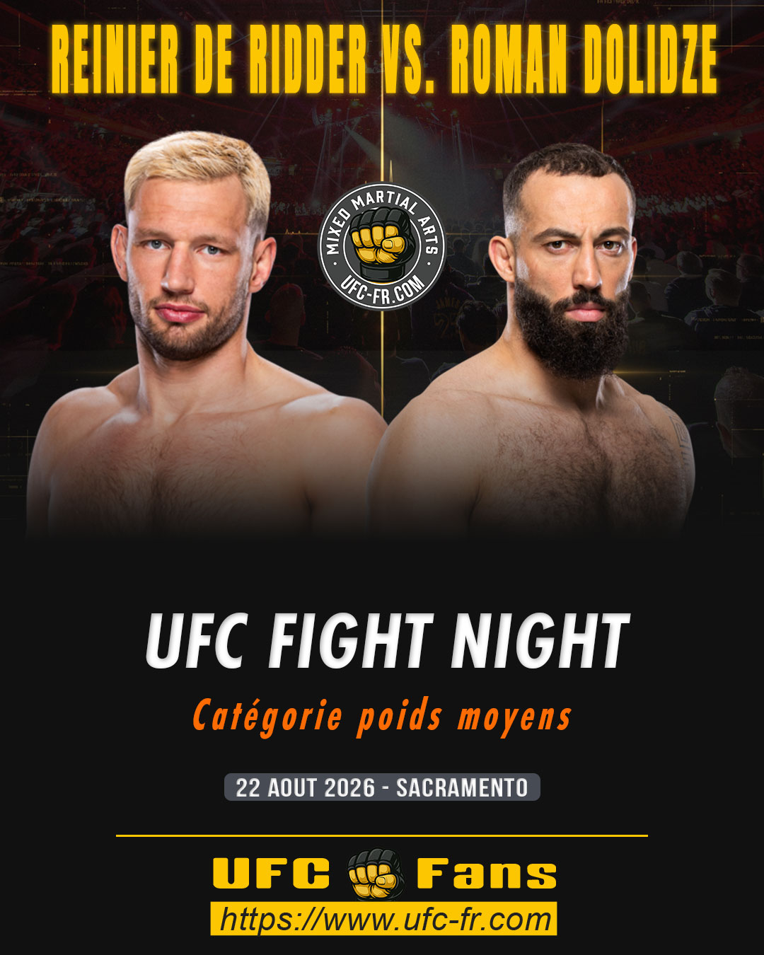 UFC FIGHT NIGHT 285 - Reinier de Ridder vs Roman Dolidze UFC FIGHT NIGHT 285 - Reinier de Ridder vs Roman Dolidze