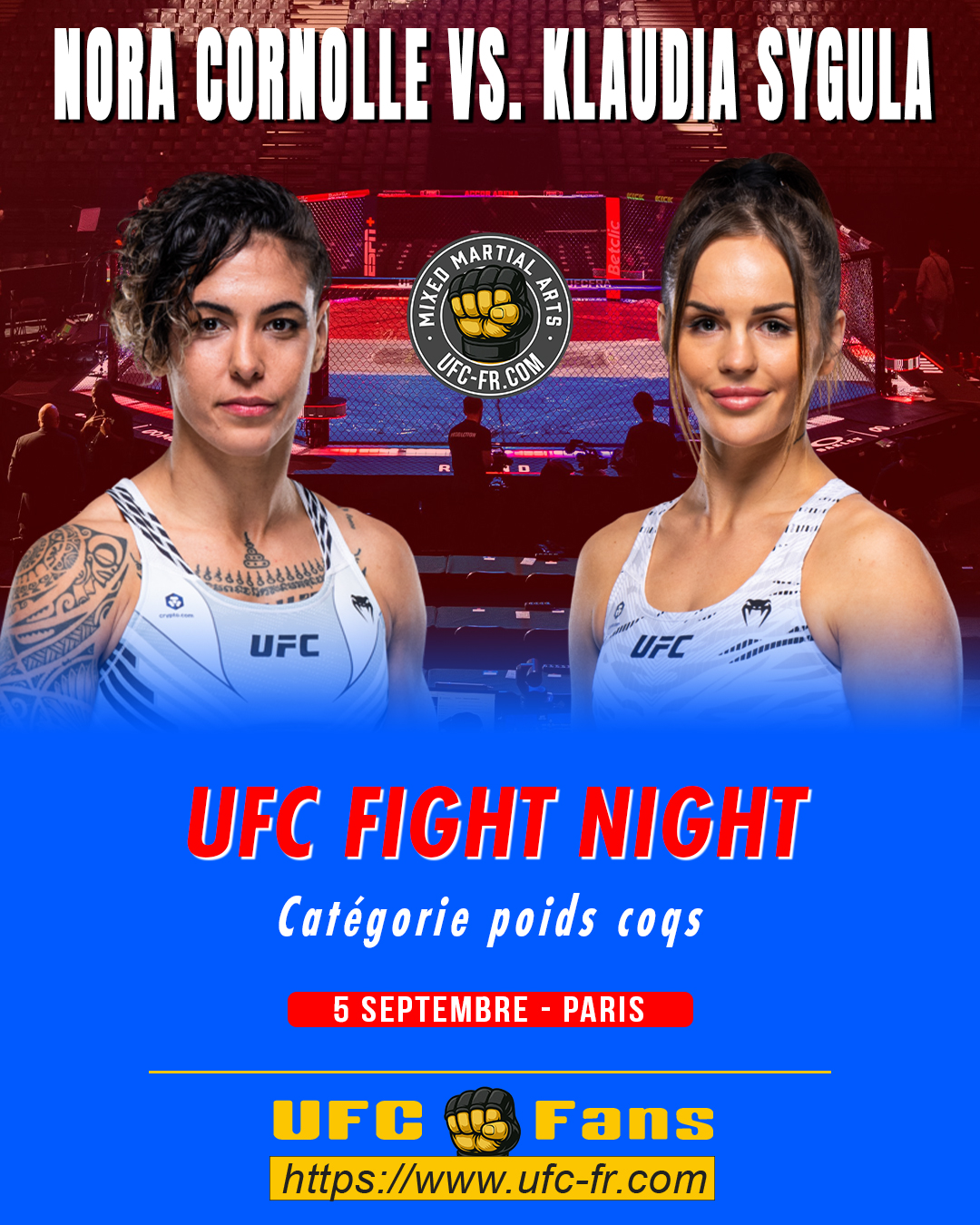 UFC FIGHT NIGHT 287 - Nora Cornolle vs Klaudia Sygula UFC FIGHT NIGHT 287 - Nora Cornolle vs Klaudia Sygula