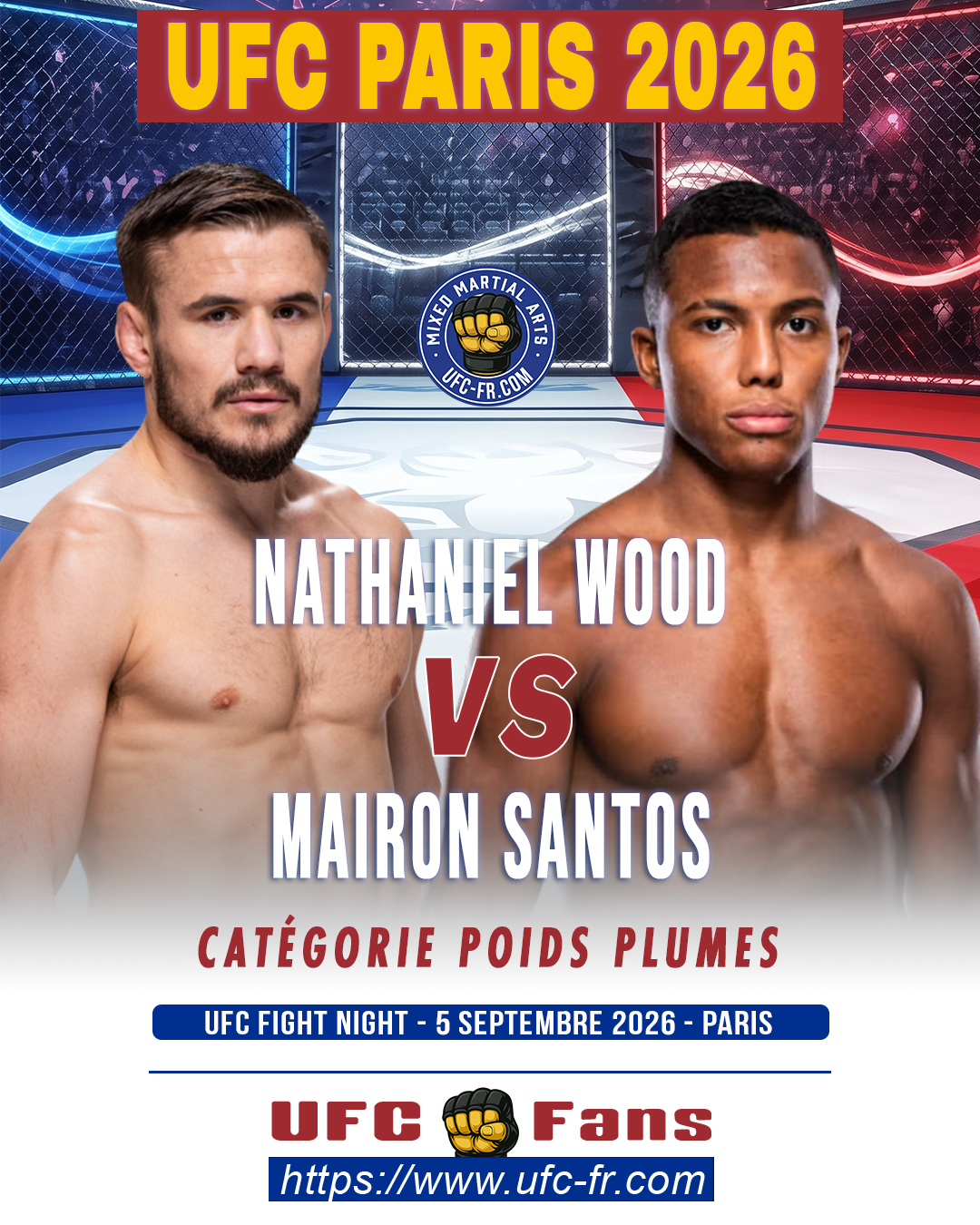 UFC FIGHT NIGHT 287 - Nathaniel Wood vs Mairon Santos UFC FIGHT NIGHT 287 - Nathaniel Wood vs Mairon Santos