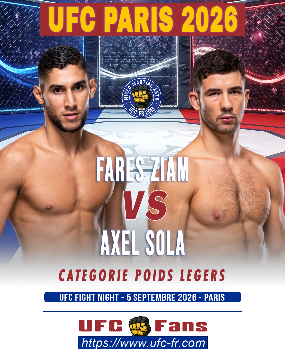 UFC FIGHT NIGHT 287 - Fares Ziam vs Axel Sola