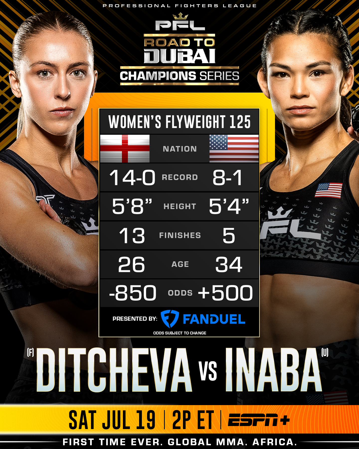 PFL Africa 1 2025 - Eblen vs. van Steenis - Dakota Ditcheva vs Sumiko Inaba PFL Africa 1 2025 - Eblen vs. van Steenis - Dakota Ditcheva vs Sumiko Inaba
