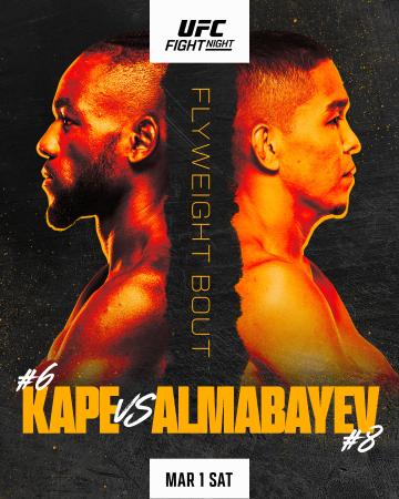 UFC ON ESPN+ 111 - KAPE VS. ALMABAYEV